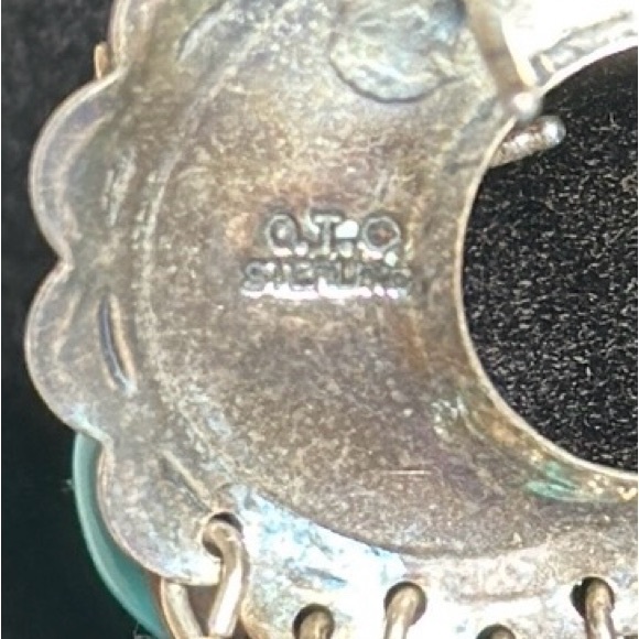 NAVAJO Concho Sterling vintage turquoise fringe signed and stamped Q.T. earrings - Picture 10 of 10